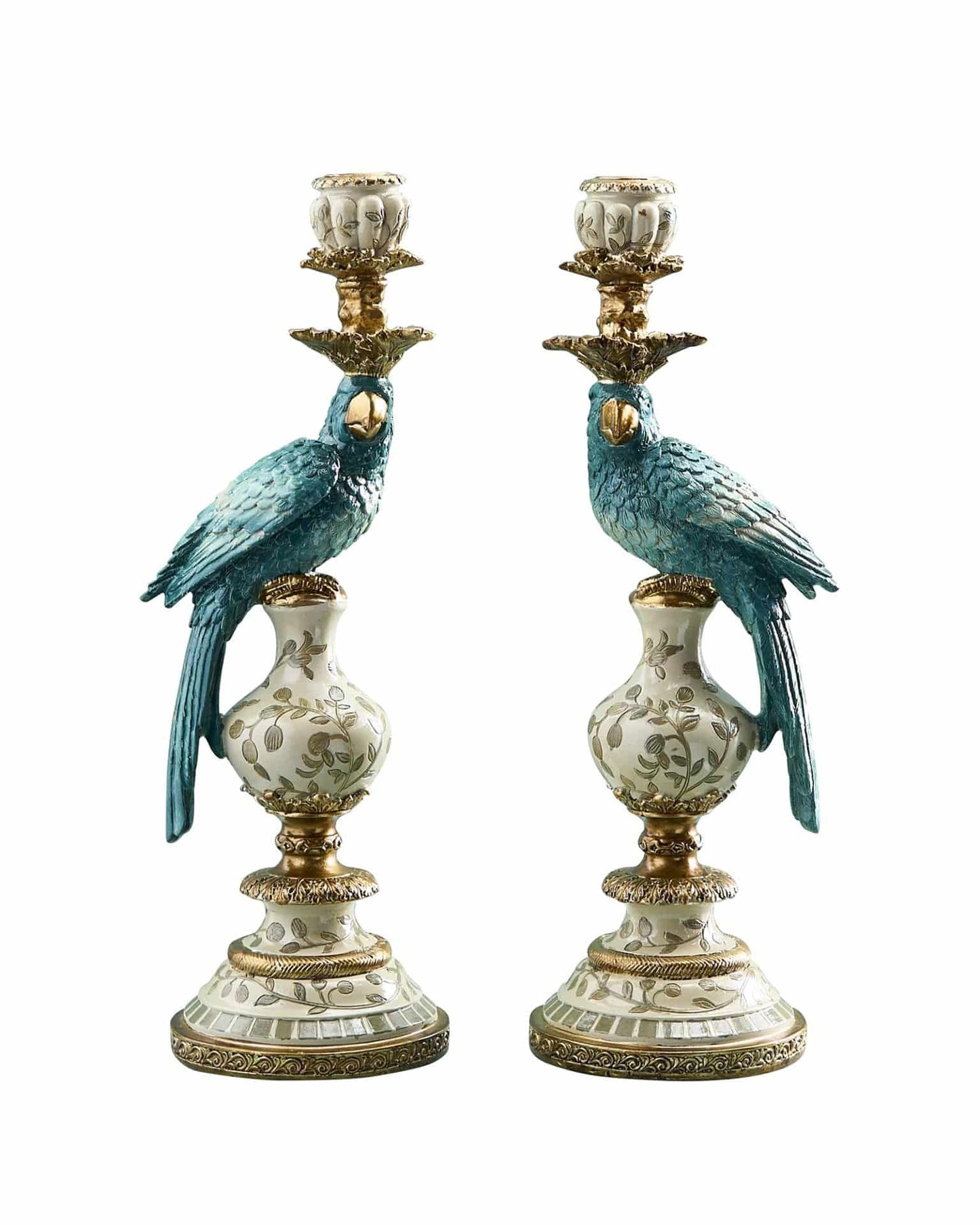 Aves candle holder, turquoise (set of 2)