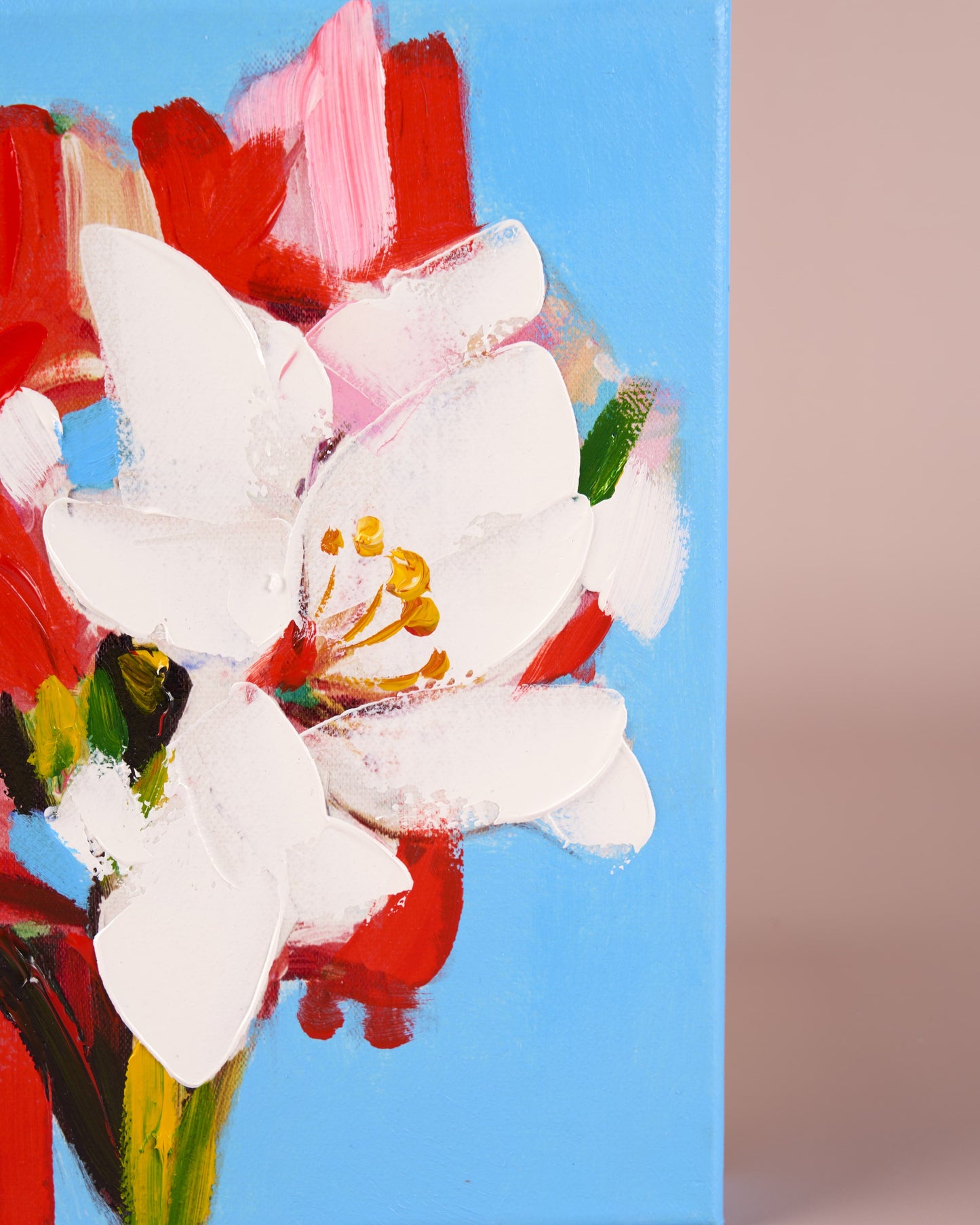 Bloom Painting (Handpainted), turquoise