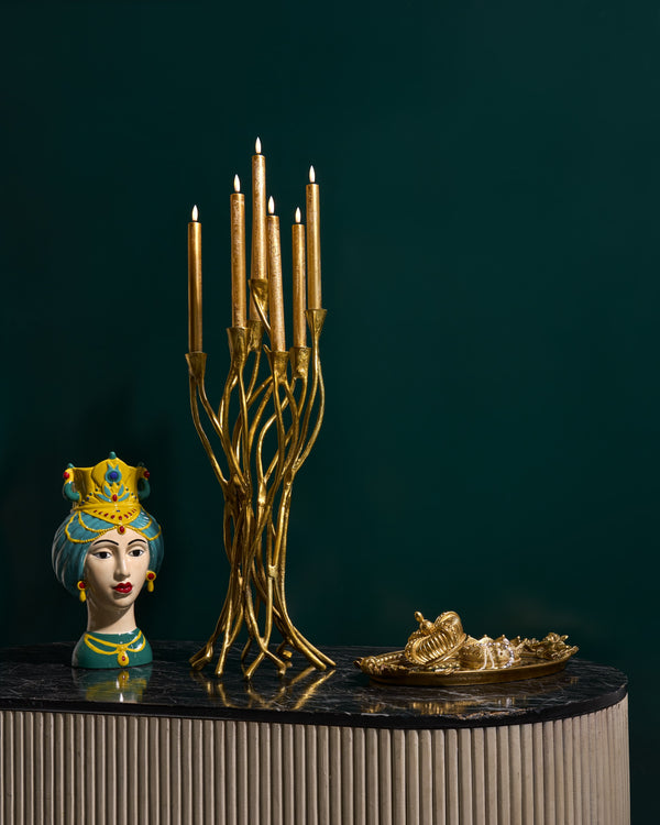 Rising roots candle holder