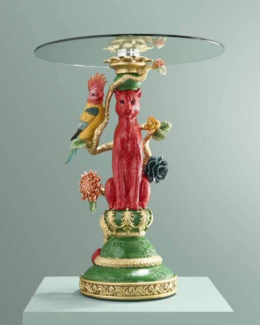 Exotic garden side table (red)