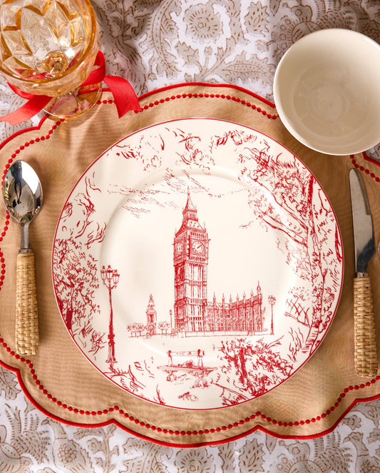 Crimson city dinner set (set of 6)