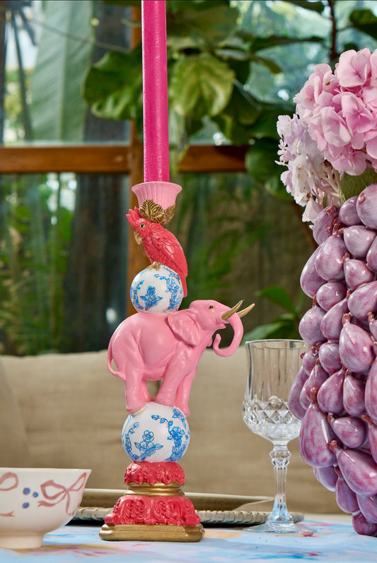 Blush and bows candle holder (set of 2)