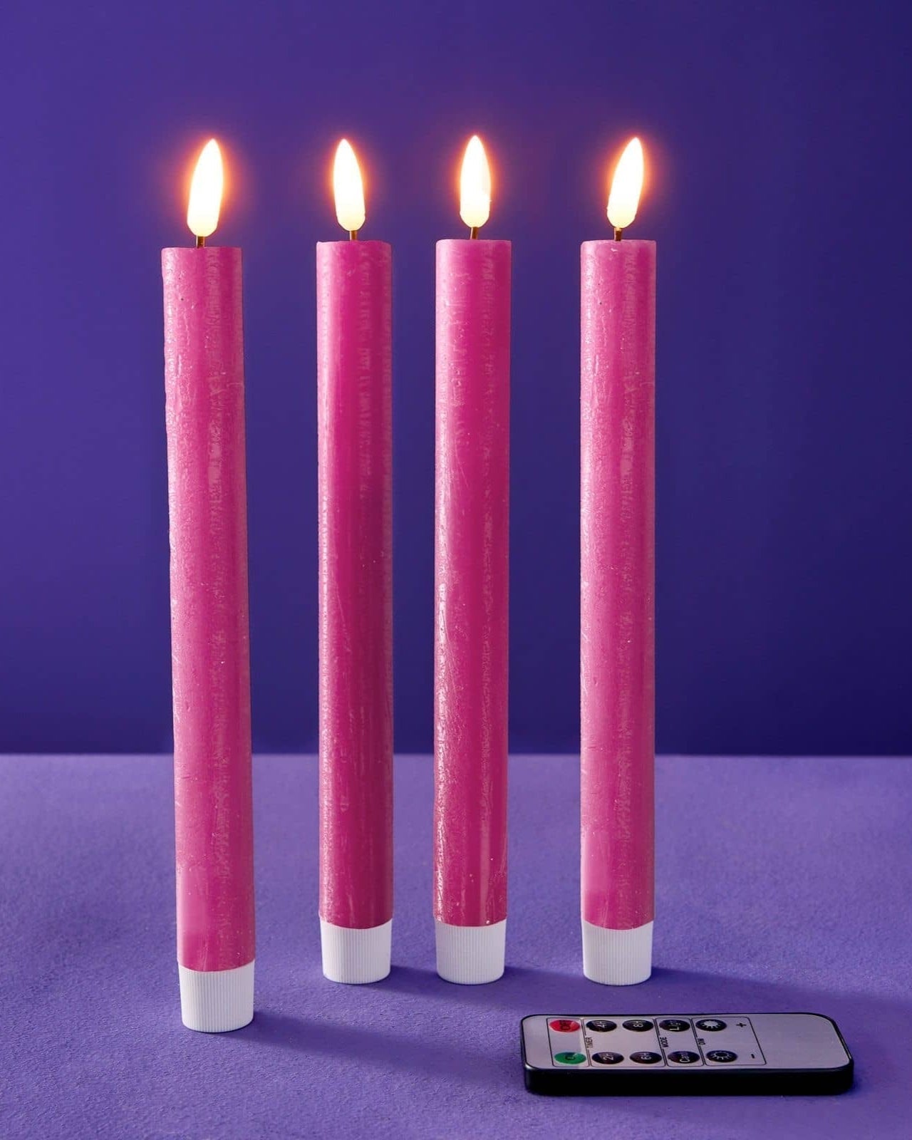 LED taper candle, pink