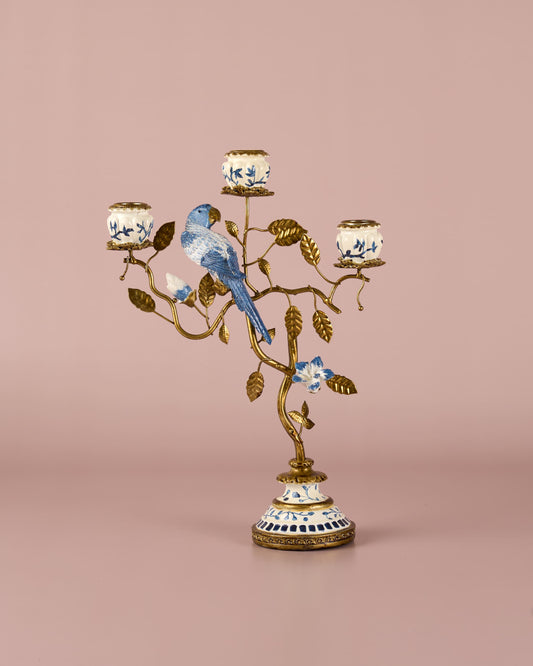 Azure glow candle holder