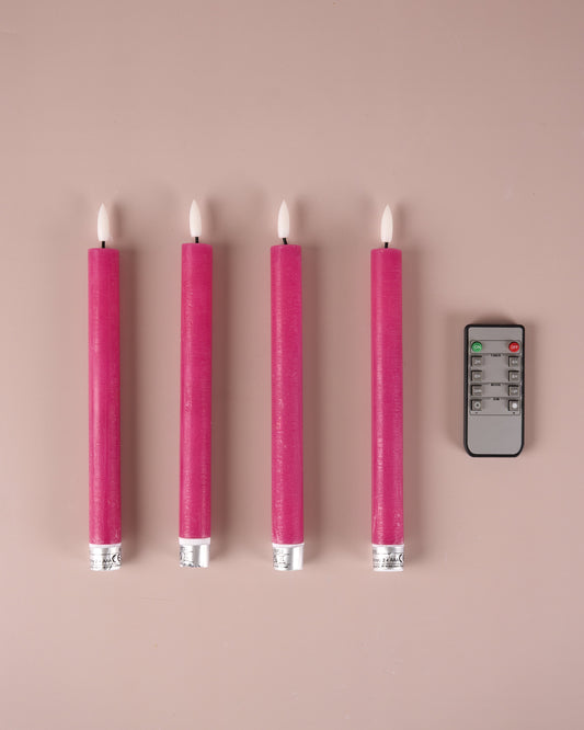 LED taper candle, pink
