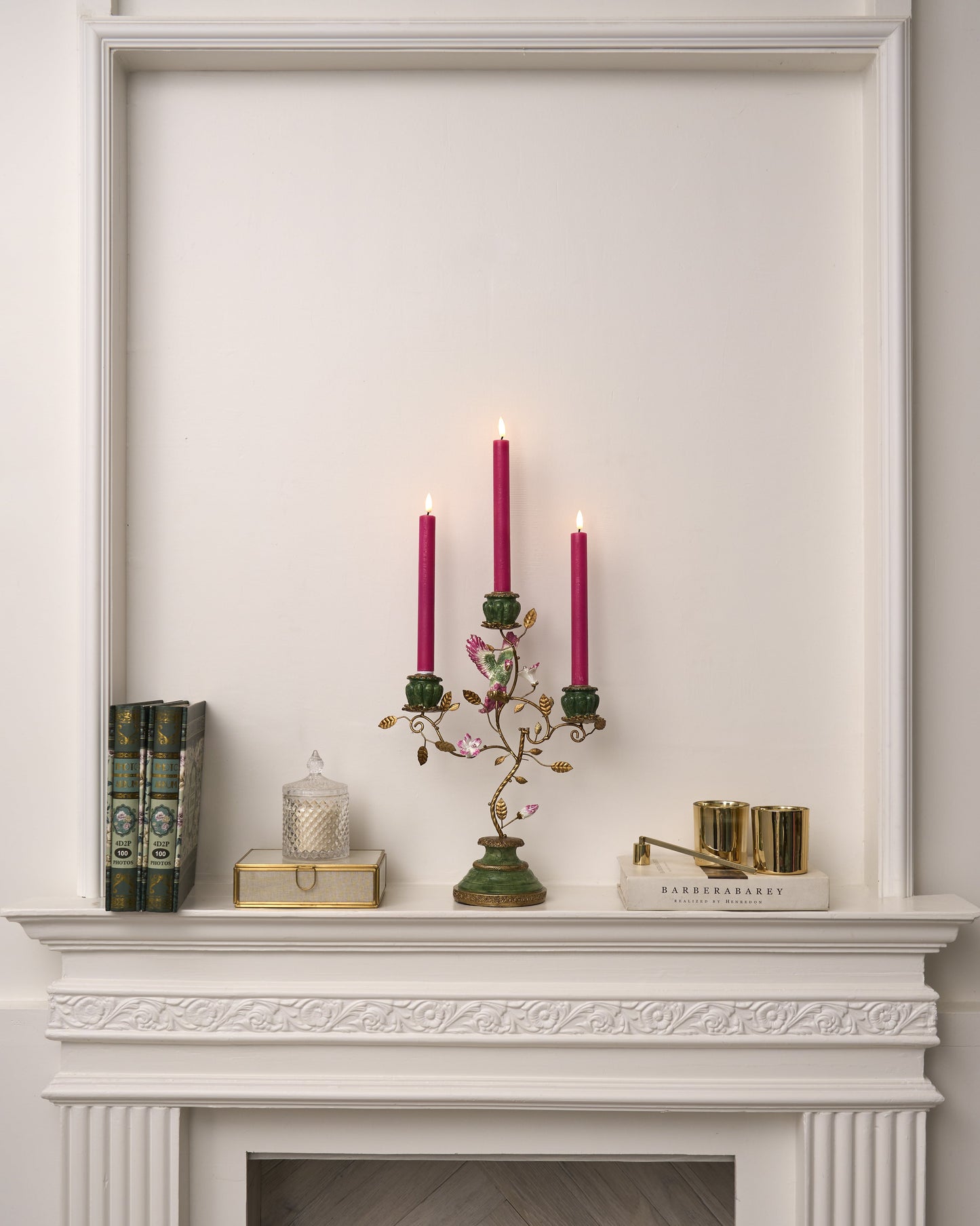 LED taper candle, pink