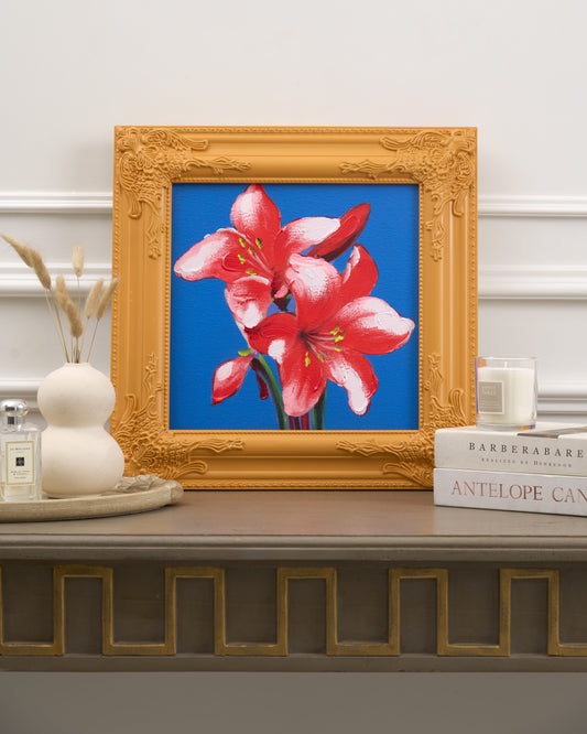 Bloom Painting (Handpainted), blue