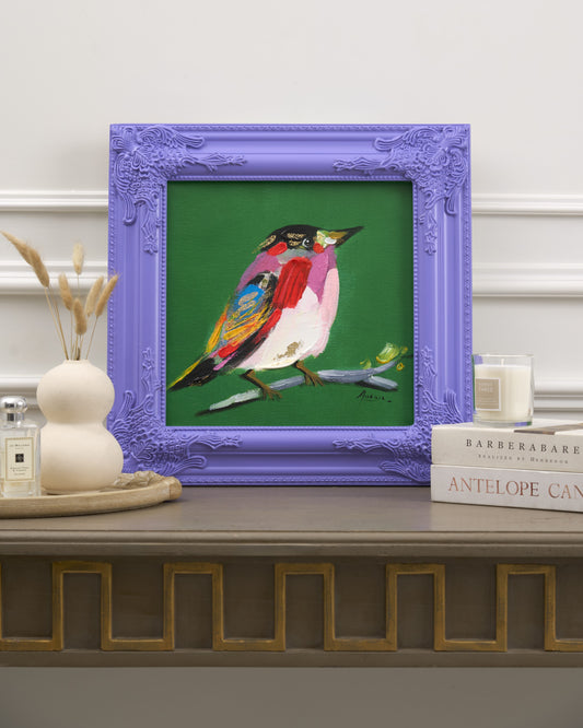 Lovebirds Painting (Handpainted), green