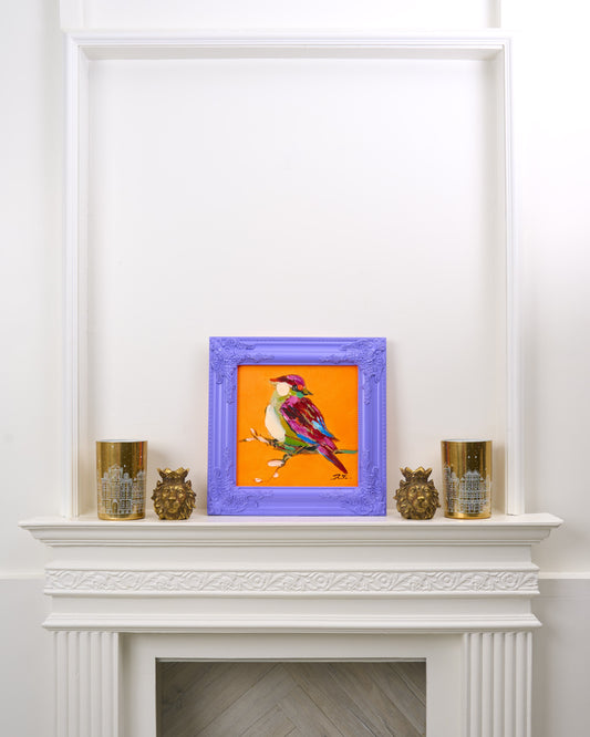 Lovebirds Painting (Handpainted), orange