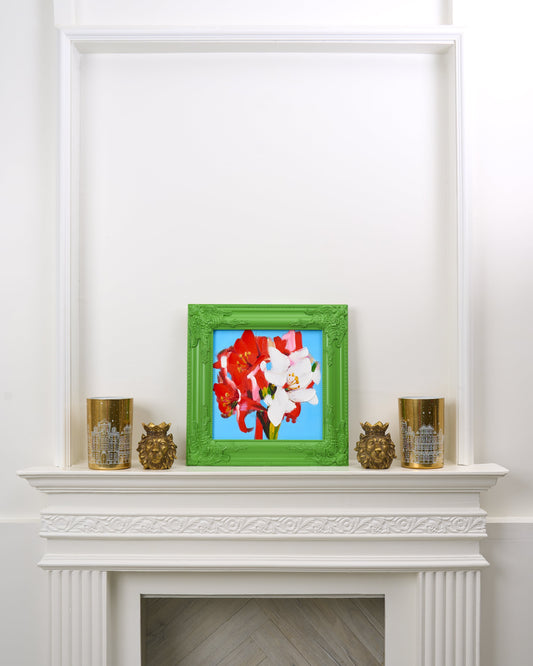 Bloom Painting (Handpainted), turquoise