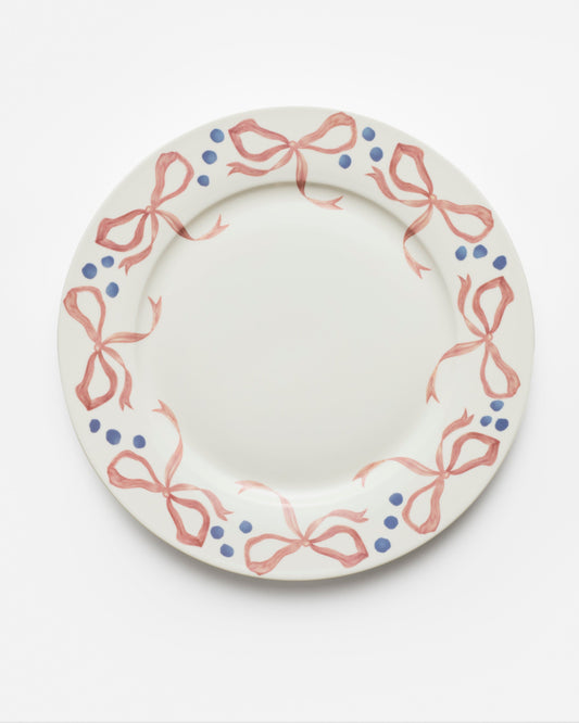 Blush and bows dinner plate (set of 6)