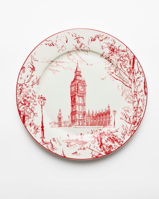 Crimson city dinner plate (set of 6)